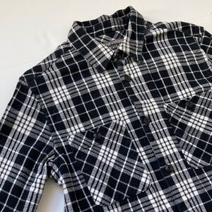 Slate & Stone Heavyweight Cotton Flannel Plaid Button Up shirt Grunge Retro